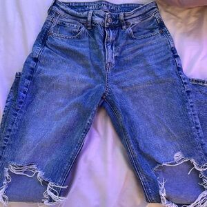 American Eagle Outfitters Women's Ripped Blue Boyfriend Jeans